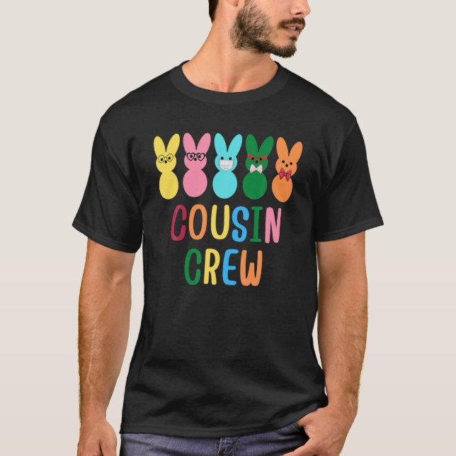 Kusin Crew Squad Bunny Rabbit of Påsk Day Part T Shirt (Framsida)