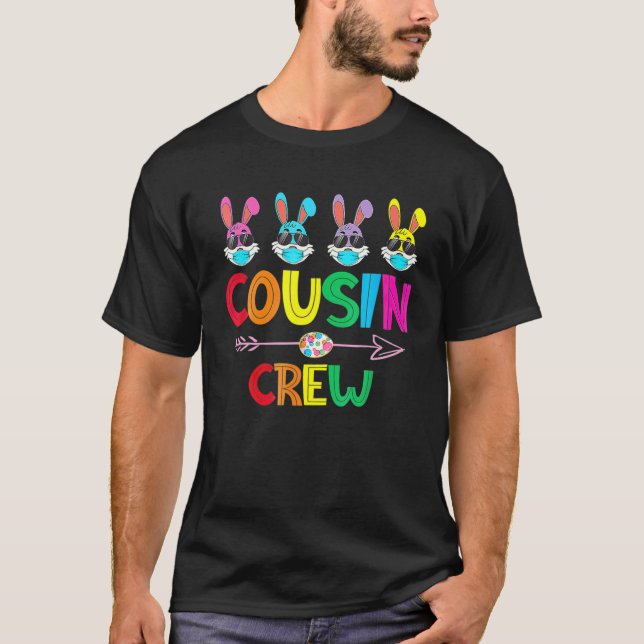 Kusin Crew Squad Cute Påskhare Rabbits Toddle T Shirt (Framsida)