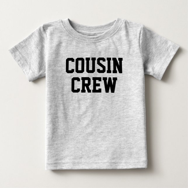 Kusin Crew | Svart matchande barn T Shirt (Framsida)