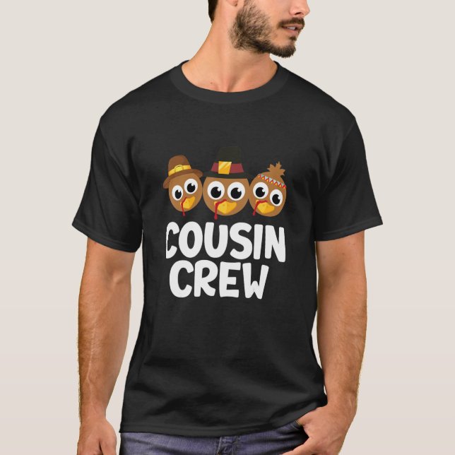 Kusin Crew Turkey Matching Family Thanksgiving Pj T Shirt (Framsida)