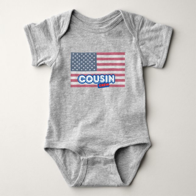 Kusin Crew USA Baby T Shirt (Framsida)