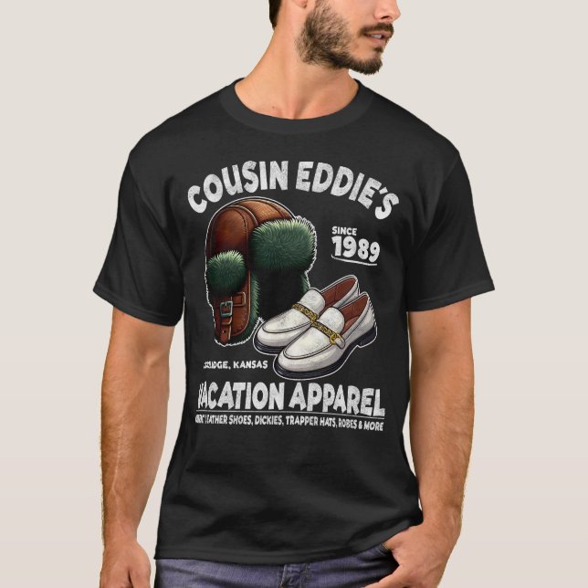 Kusin Eddie's Vacation Apparel T Shirt (Framsida)