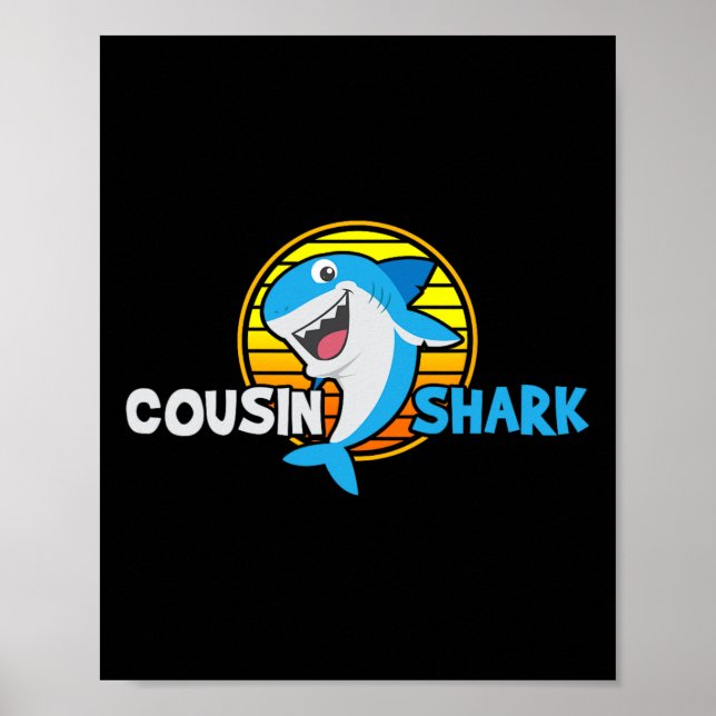 Kusin Gift Shark Älskare Poster (Framsidan)