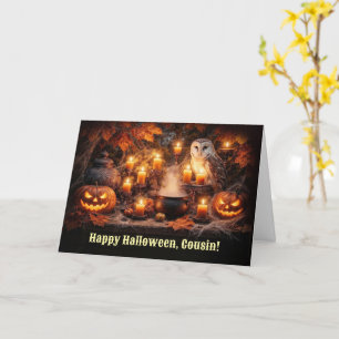 Kusin Gott Halloween Fantasi Ugglor Gotisk Skräck Kort