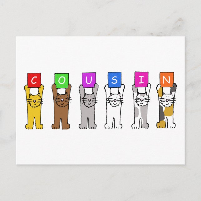 Kusin Grattis på födelsedagen eller tom för eget m Vykort (Framsida)