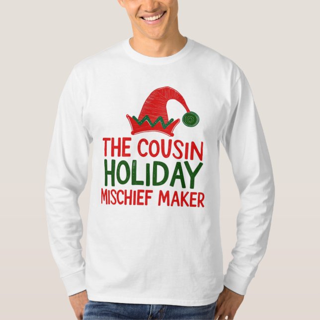Kusin Helgdag MisChief Maker jul T Shirt (Framsida)