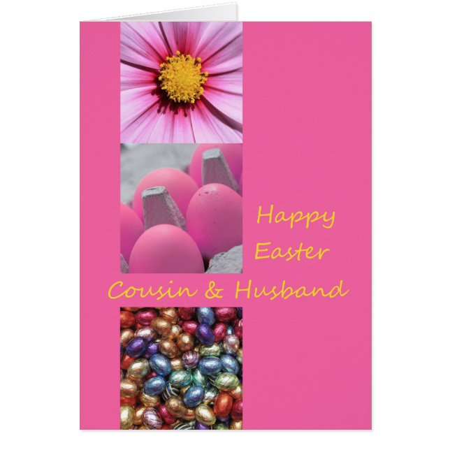 Kusin och Make Glad påsk Hälsningskort (Framsidan)