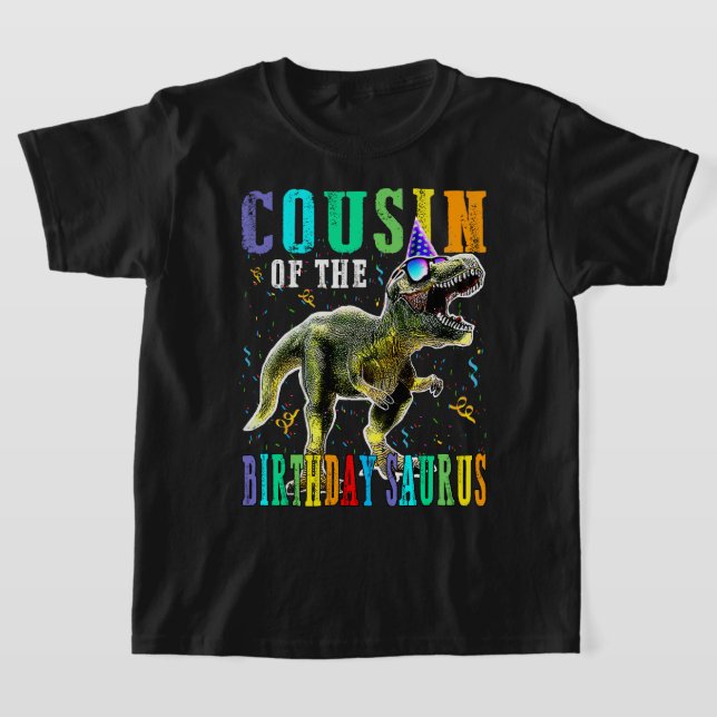 KUSIN of the Birthday Saurus Dinosaur T Shirt (Laydown)