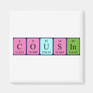 Kusin periodisk bord namn magnet