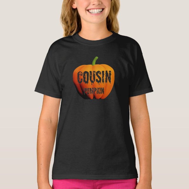 Kusin Pumpkin Halloween Design Design T Shirt (Framsida)