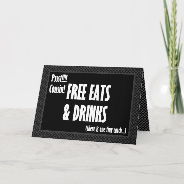 KUSIN Roligt Ushers Inbjudan Gratis Mat (Framsida)