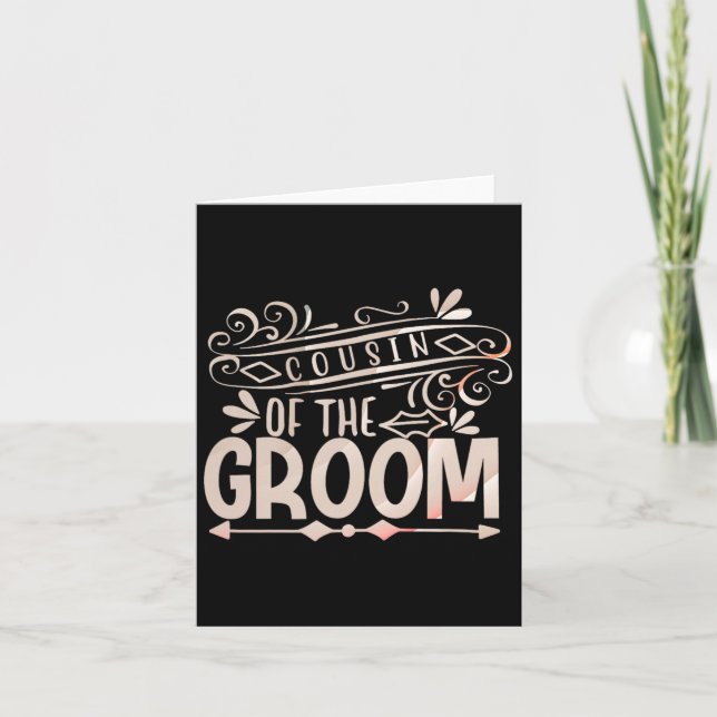 Kusin till Groom Shirt Bröllop Par Kort (Framsida)