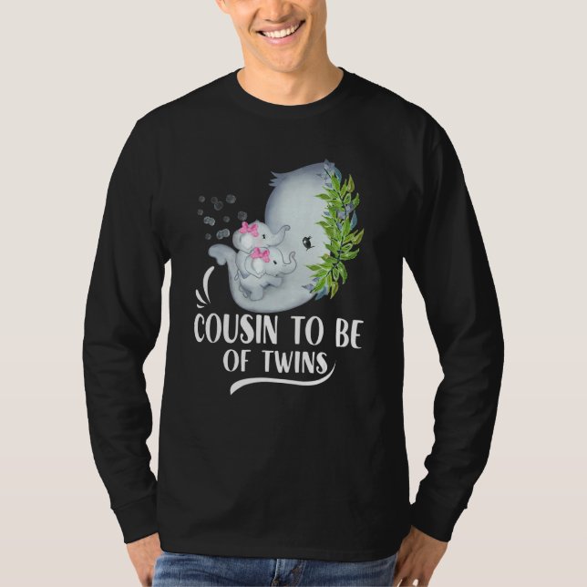 Kusin till Twillingar Flicka Elephant Bab T Shirt (Framsida)