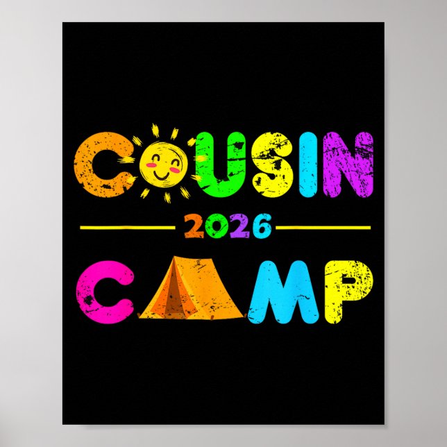 Kusincamp 2026 camping lägereld sommarlov poster (Framsidan)
