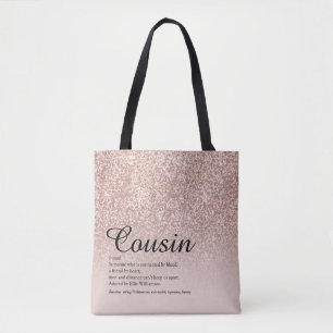 Kusinddefinition Skript Roséguld Glitter Tygkasse