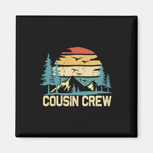 Kusinkompisar camping sommar familjesemester magnet (Framsidan)