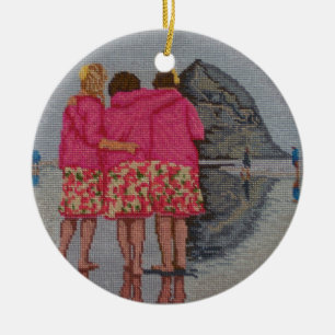 KusinNeedlepoint Julgransprydnad Keramik