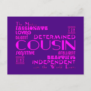 Kusins Födelsedagsfester och jul: Kvaliteter Vykort