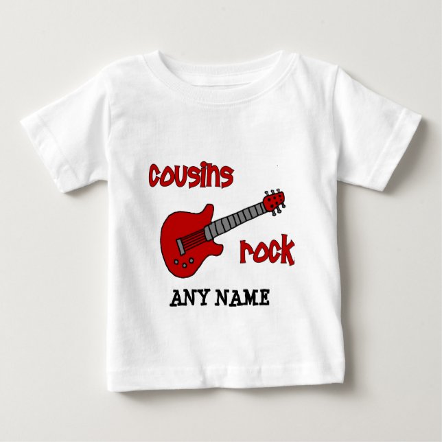 Kusins Sten! med Red Guitar! T Shirt (Framsida)