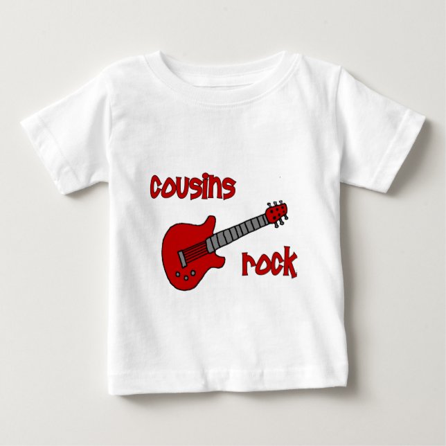 Kusins Sten! med Red Guitar! T Shirt (Framsida)