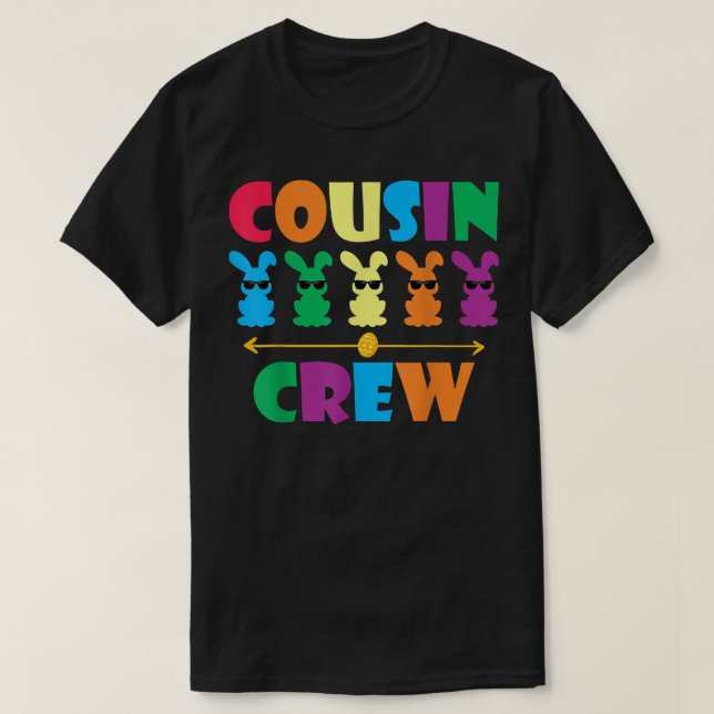 Kusinsgäng Söt Kanin Ägg Matchande Påsk T Shirt (Design framsida)