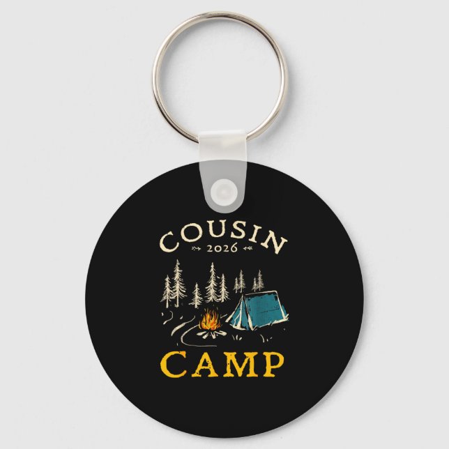 Kusinsläger 2026 familjesemester sommar camping nyckelring (Framsida)
