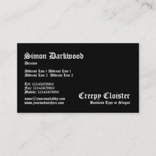 Kuslig Cloister - svart Visitkort