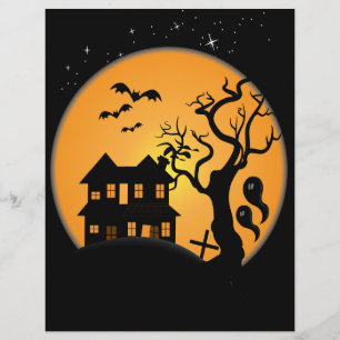 kuslig halloween hemsökt vektor för husscen reklamblad