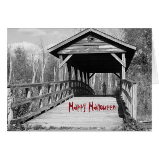 Kuslig happy halloween hälsningskort