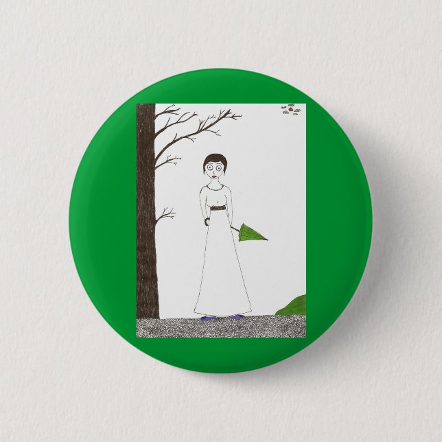 Kuslig Jane Austen rismålning Knapp (Framsida)