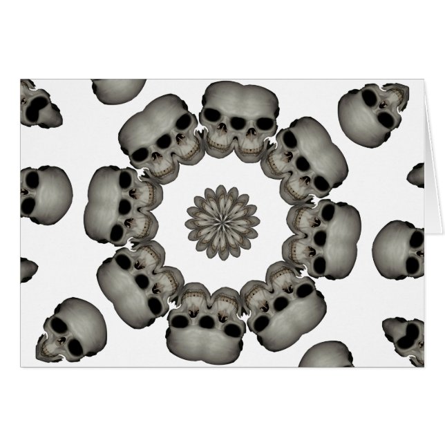 Kuslig människaskalleMandala Hälsningskort (Framsidan Horizontal)