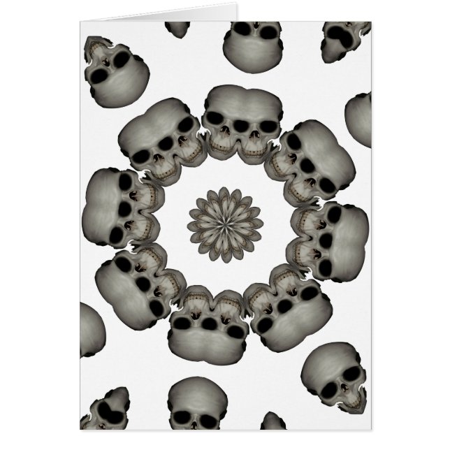 Kuslig människaskalleMandala Hälsningskort (Framsidan)