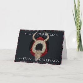 Kuslig Santa eller Krampus julkort Kort