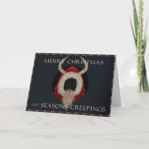 Kuslig Santa eller Krampus julkort Kort