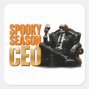💼 Kuslig säsongs-CEO Roligt Halloween-bosscitat � Fyrkantigt Klistermärke