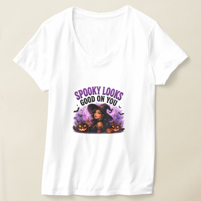 🕸️ Kuslig ser bra ut på dig Halloween-citat 👻 T Shirt (Laydown)