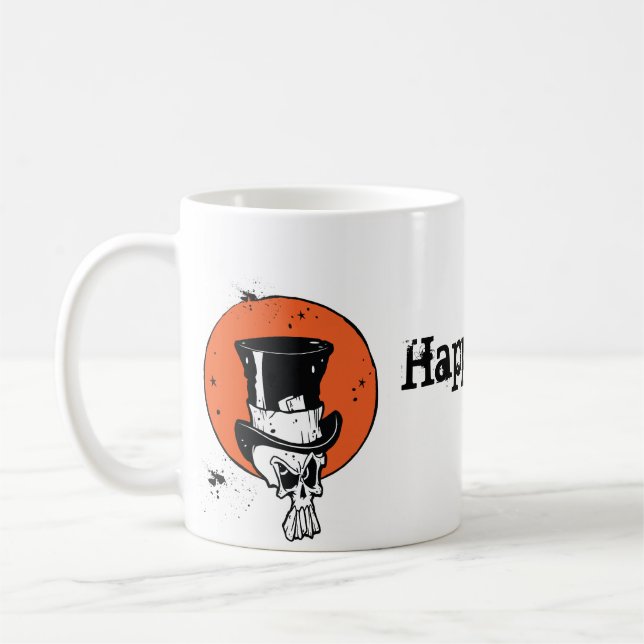 Kuslig skallehappy halloweenmugg kaffemugg (Vänster)
