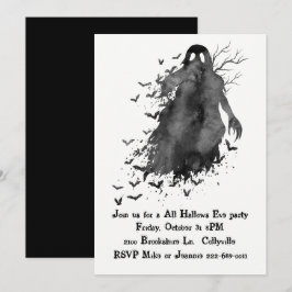 Kuslig spökehalloween festinbjudan inbjudningar