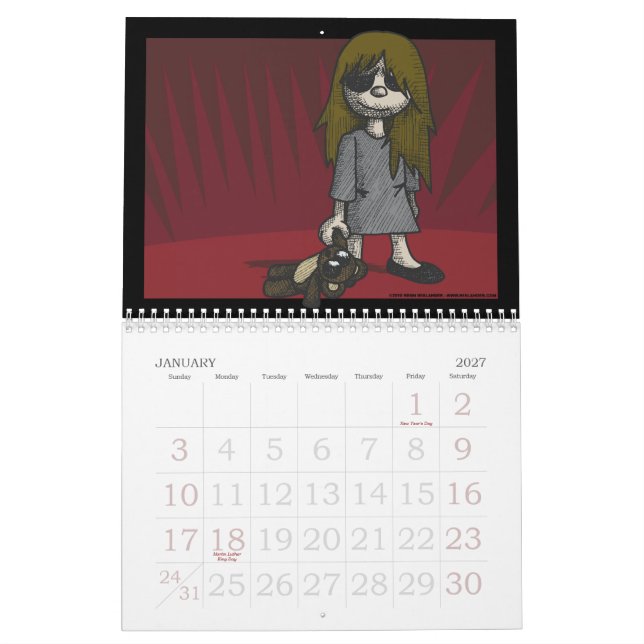 Kuslig ungekalender kalender (Jan 2027)