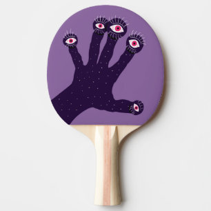 Kusliga Hand har kusliga fingrar med hållande Pingisracket
