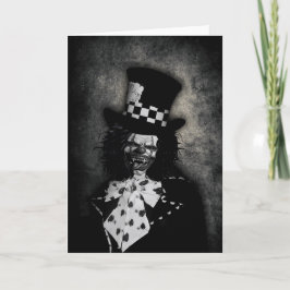 Kusligt clownhälsningkort kort