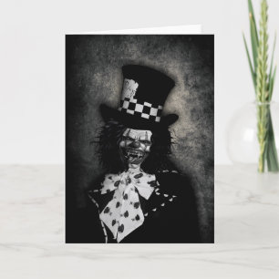Kusligt clownhälsningkort kort