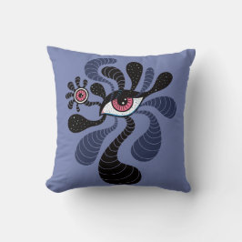 Kusligt dubbelt rosaöga för Psychedelic hypnotisk Kudde