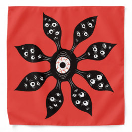 Kusligt Witchy ögamonster på rött Bandana