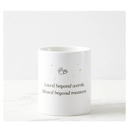 Kusminne älskad mer än ord saknas bortom mått kaffemugg