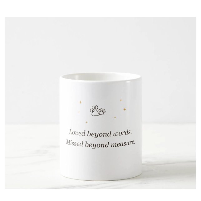 Kusminne älskad mer än ord saknas bortom mått kaffemugg (Skapare uppladdad)