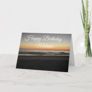 Kust Glad födelsedag Solnedgång Ner Strand Kort