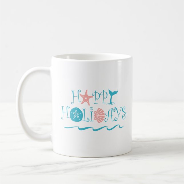 Kust jul typografi för snigelskal  kaffemugg (Vänster)