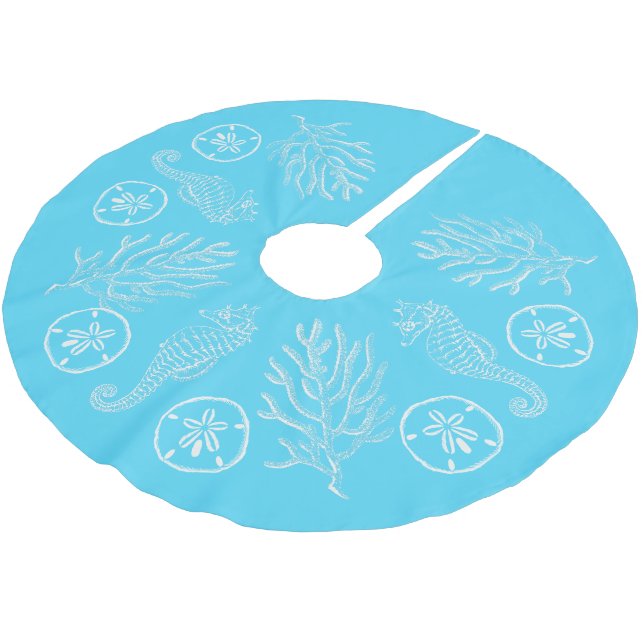 Kust- julsnäckskalkjol julgransmatta borstad polyester (Vinklad)