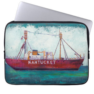 Kust- Lightship för konst Nantucket Laptop Sleeve